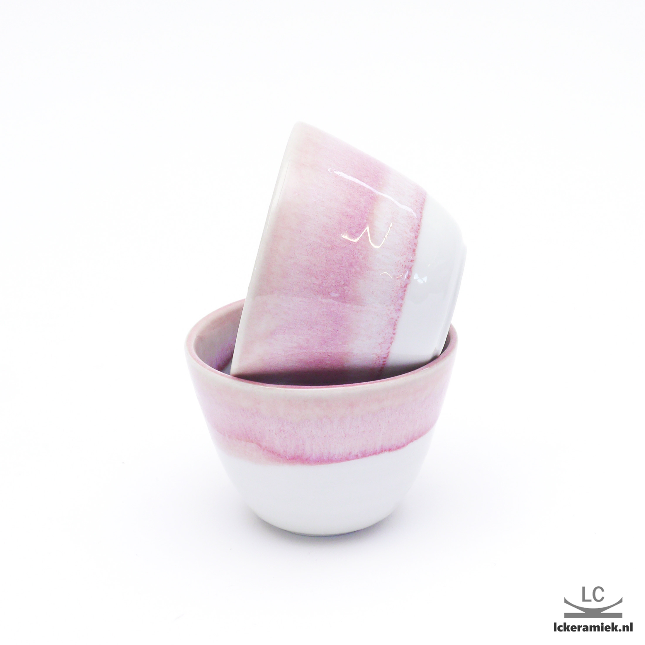 Porseleinen espressokopje suikerspin roze