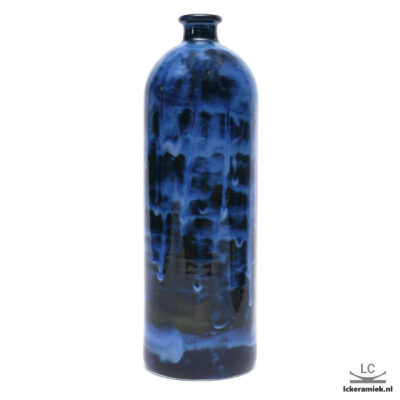 Porseleinen fles vaas melkweg blauw
