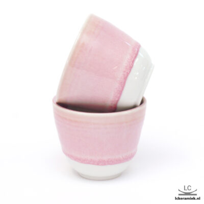 porseleinen espressokopje suikerspin roze lungo