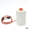 Lampvoet porselein met witte kraters en bellen lamp 48cm hoog