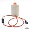 Lampvoet porselein met witte kraters en bellen lamp 48cm hoog