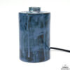 Lampvoet porselein met blauw glazuur en golvende lamp 34cm hoog