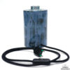 Lampvoet porselein met blauw glazuur en golvende lamp 34cm hoog