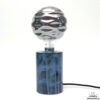 Lampvoet porselein met blauw glazuur en golvende lamp 34cm hoog