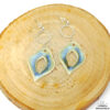 Porseleinen Oorbellen blauwgroen arabesque met sterling zilver