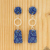 Porseleinen Oorbellen nerikomi blauw met sterling zilver