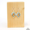 Porseleinen Oorbellen blauwgroen arabesque met sterling zilver
