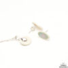 Sieraden set ketting met Porseleinen hanger en ovale porseleinen stekers - blauw roze - sterling zilver